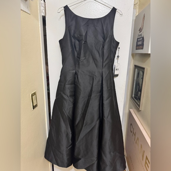 (NWT) Adrianna Papell Black Sleeveless Tea-Length Fit & Flare Dress – Size 12 - Picture 2 of 9